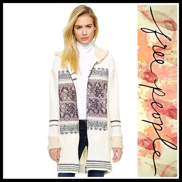 FREE PEOPLE NORDIC HOODED LINED CARDIGAN COAT - Picture 8 of 8